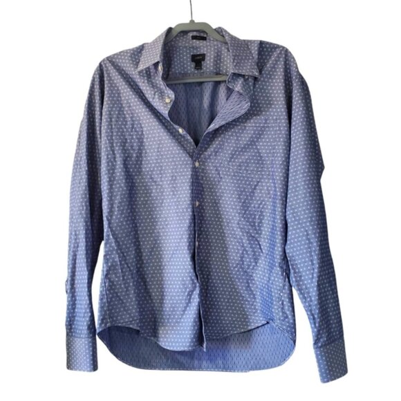 J. Crew Slim Fit Dotted Pattern Preppy Casual Business Fitted Shirt M - Picture 2 of 8